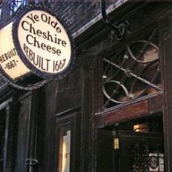 The outdoor sign for Ye Olde Cheshire Cheese