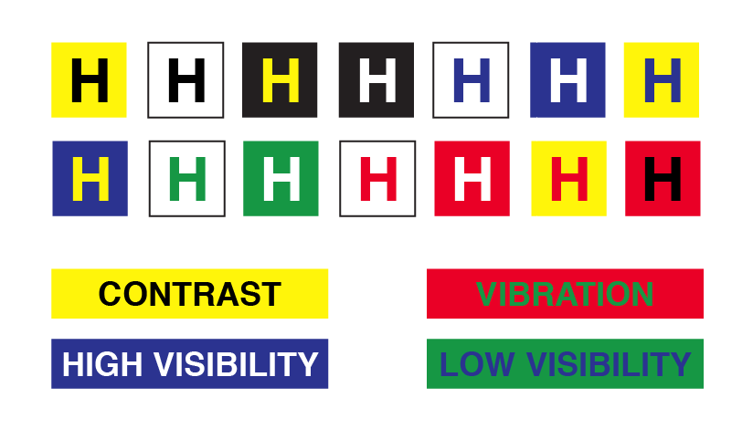 different examples of color contrast