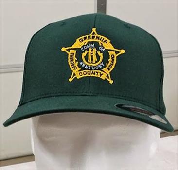 Custom embroidery on green cap