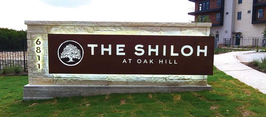 large custom sign at The Shiloh