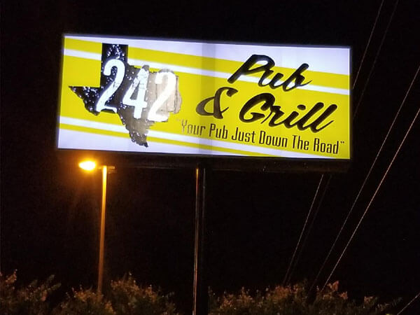 242 Pub and Grill sign
