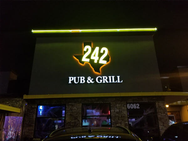 242 Pub and Grill building sign