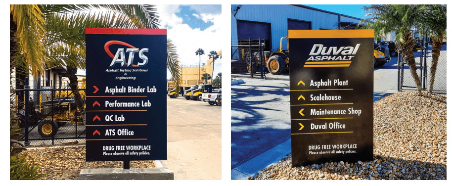 black and red signage and orange and black signage