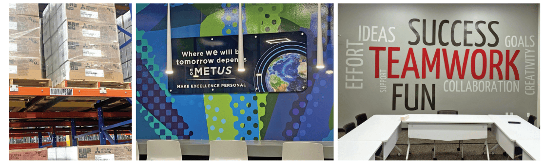 panel of images with signage