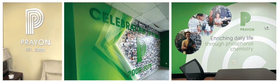 green and white signage on walls