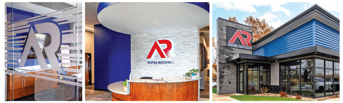logo on different spaces in office