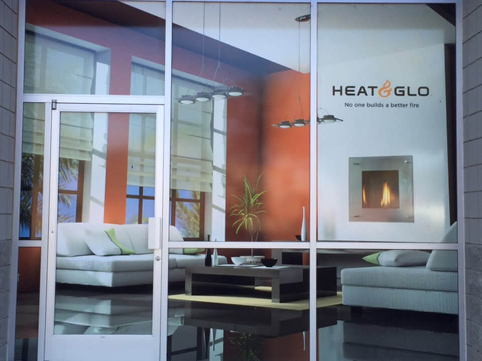 Arizona Fireplaces window graphics