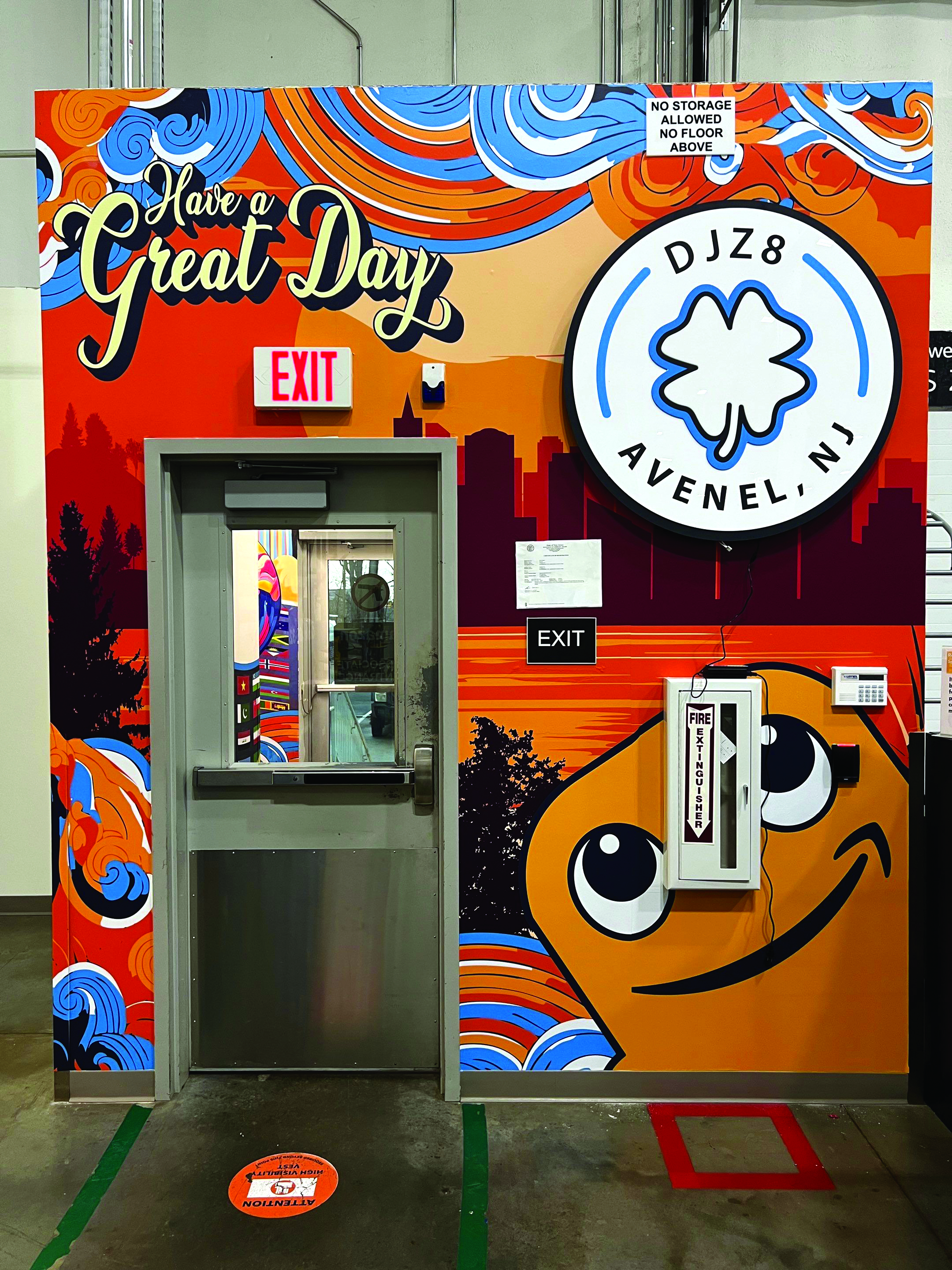 Amazon signage in the New Jersey facility