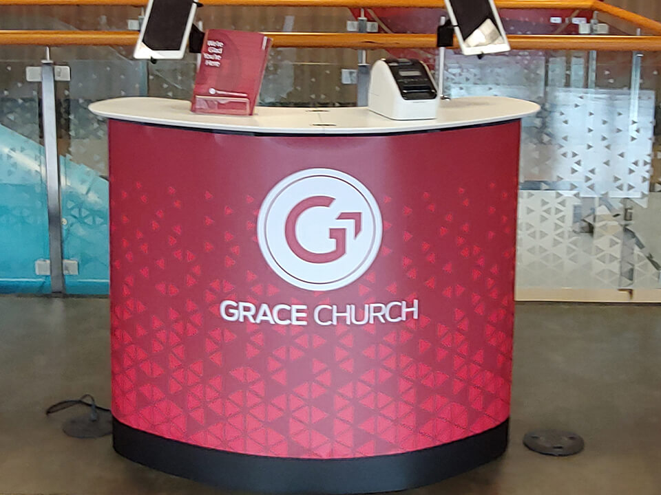 Grace Church digital check-in station