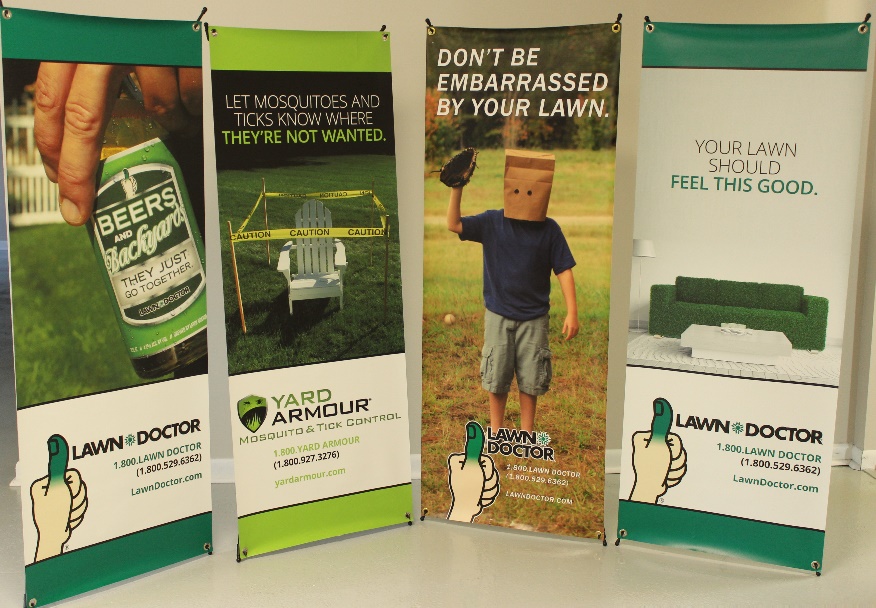 Lawn Doctor banner stands