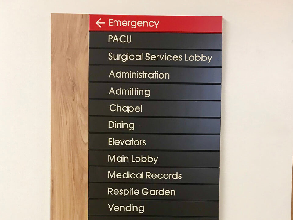 Oviedo Medical Center directories and wayfinding signs