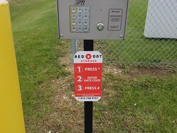 entry pass code instruction signage