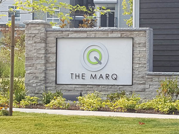 The Marq apartment sign