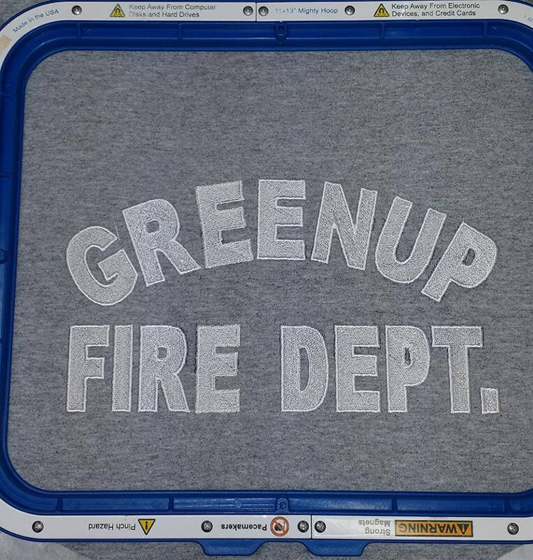 Greenup Fire Dept. embroidery 