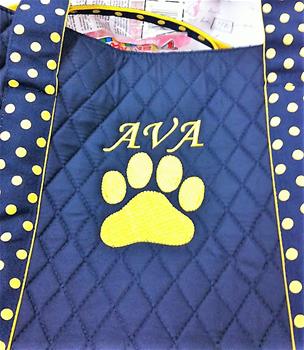 Custom embroidery with animal paw