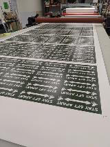 Custom signage in black and white