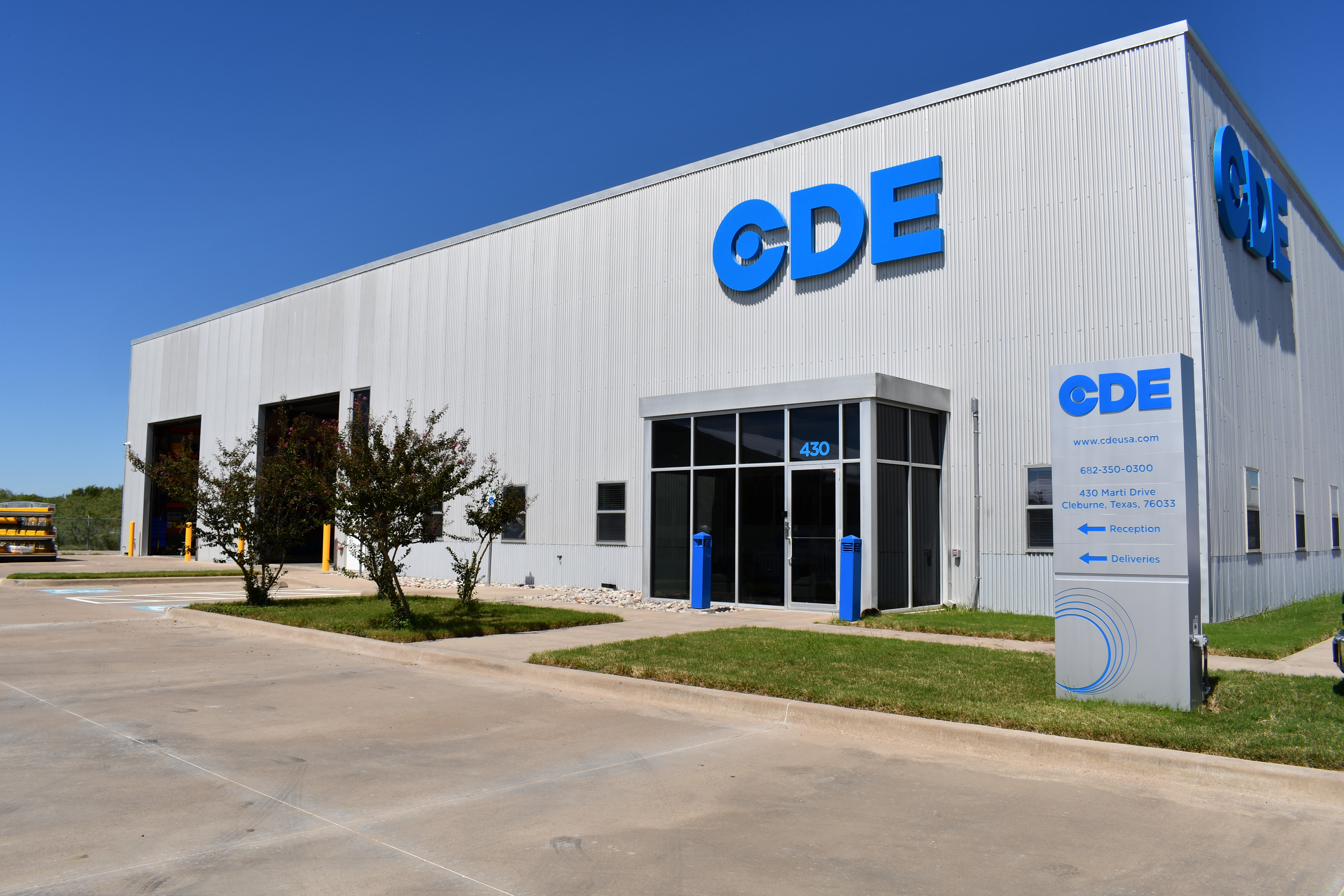 CDE Logo building sign