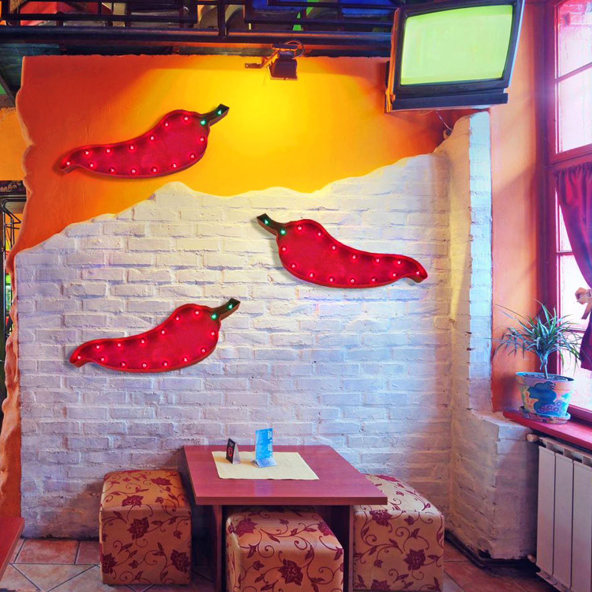 Chili Peppers on Wall