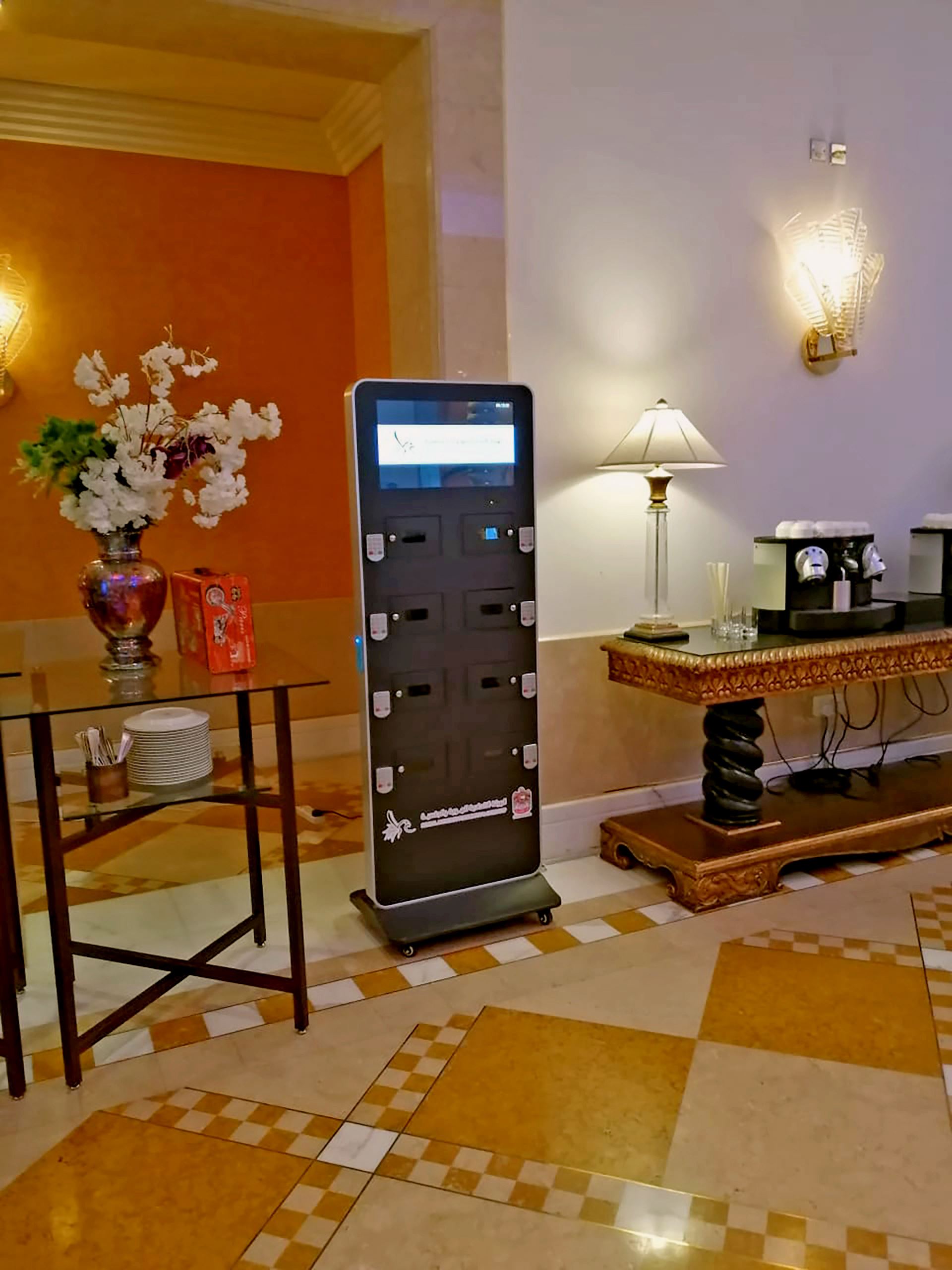 Custom Kiosk with lockers