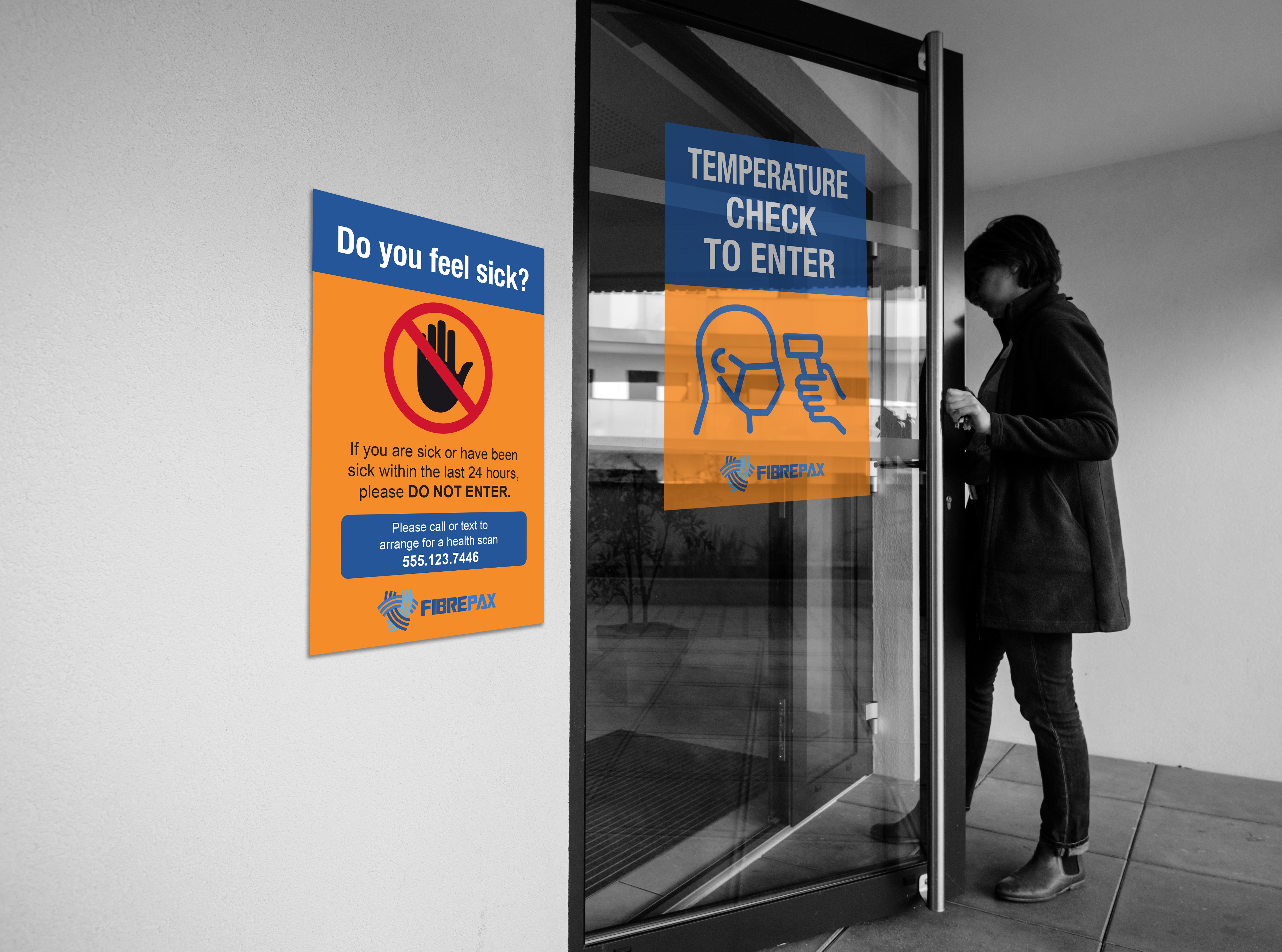 Temperature Check Door Sign