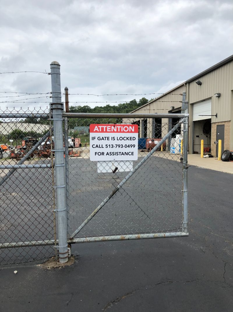 Safety and compliance signs for fences and gates