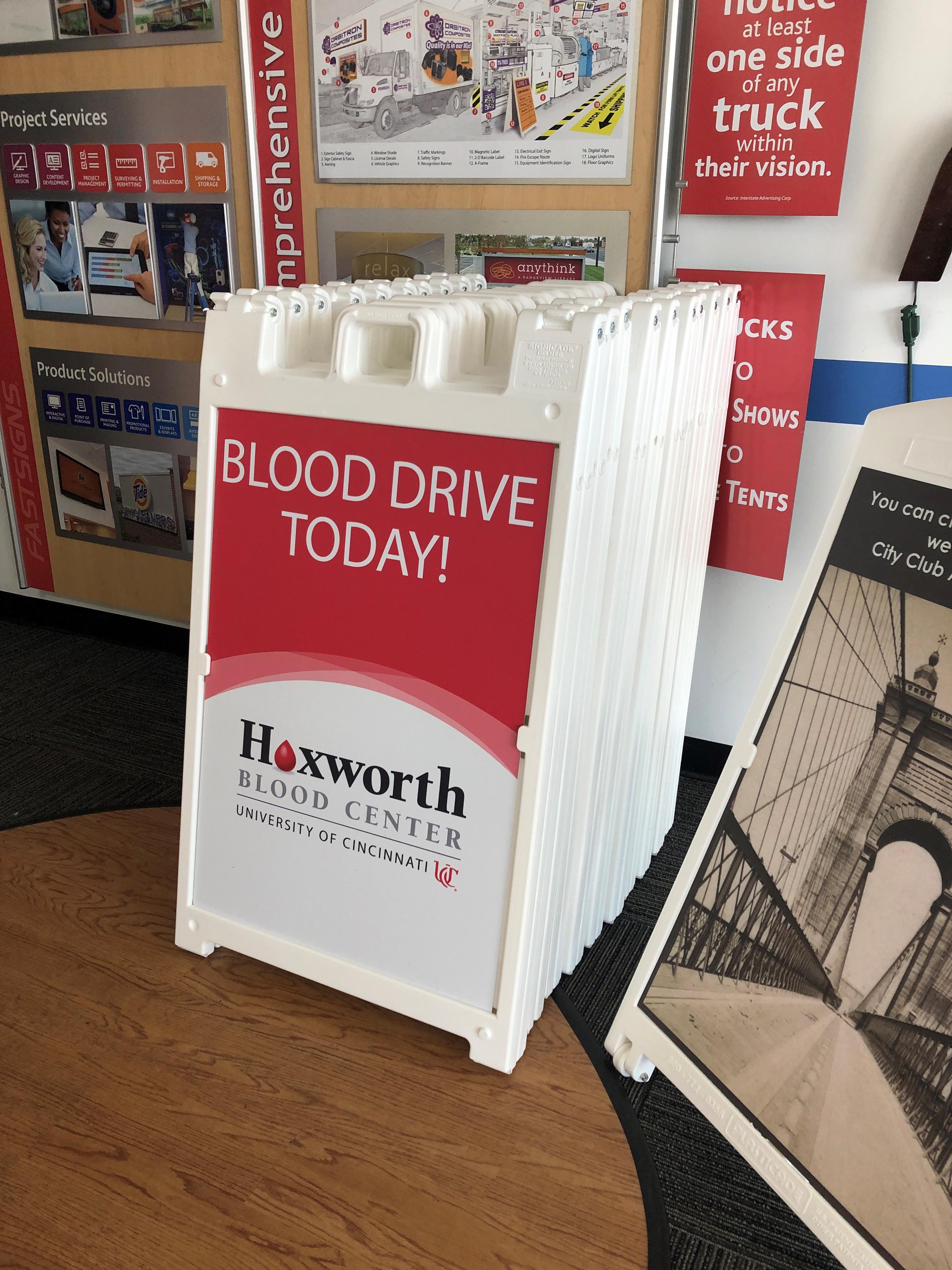 Hoxworth Blood Drive A-Frame Signs