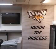Towson university wall mural with tiger graphics