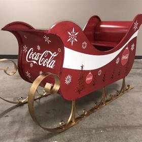 a coca cola themed sleigh