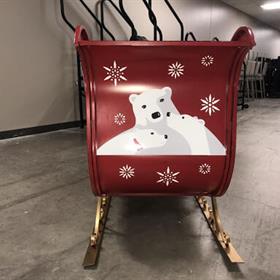 a coca cola themed sleigh