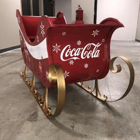 A coca cola themed sleigh