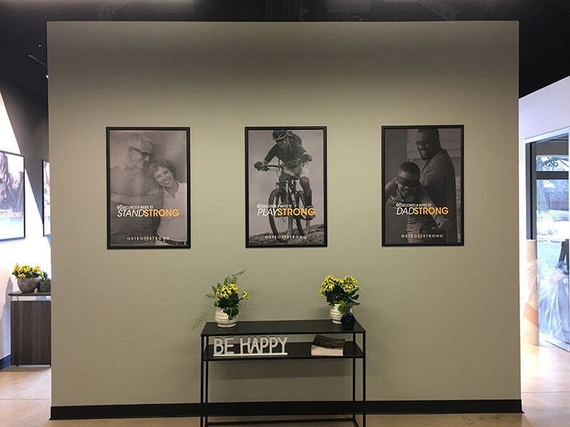 Different images of people on the wall