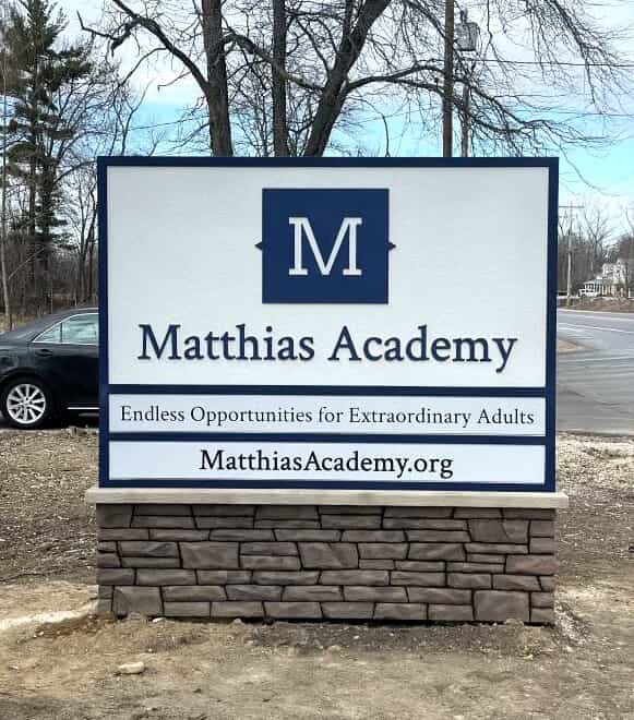 Matthias Academy monument sign by FASTSIGNS of Northbrook, IL