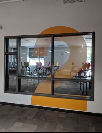 An image of wall and window graphics.
