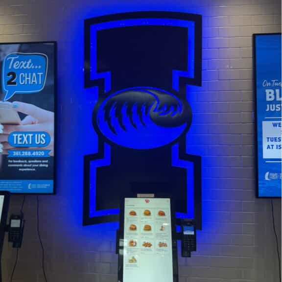 An image of interior signage.