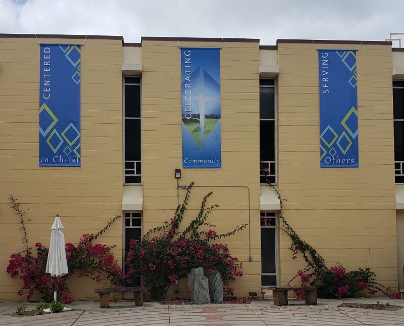 Hanging banners - First Presbyterian Church