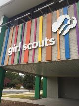 Girlscout Colorful signage on the building