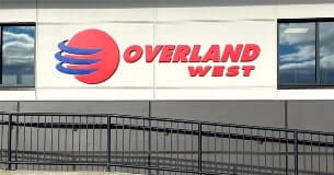 Overland West dimensional letters on the building