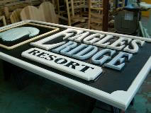 Eagle ridge sign on the table