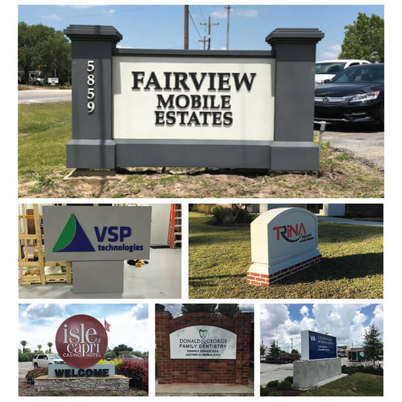 Monuments signages sample on every lots