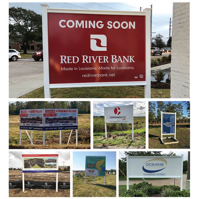 Site signs on different lot samples