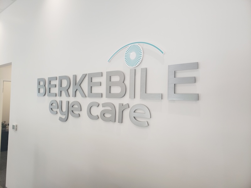 Berkebile eye care signage on the wall