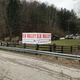Elk valley sign on a lot