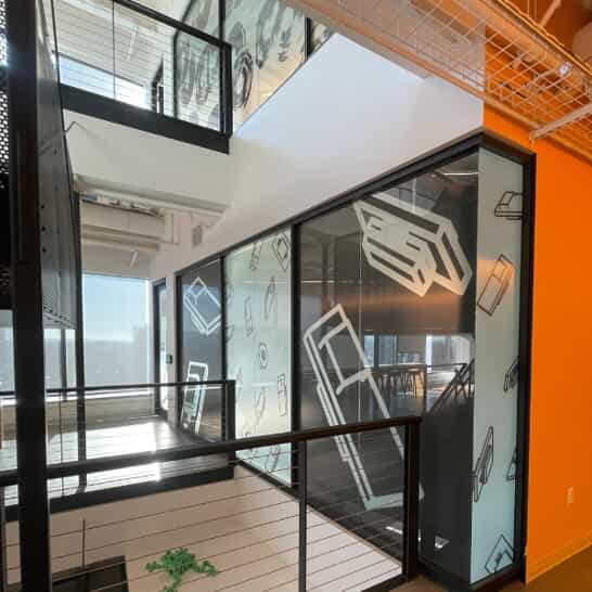 An image of interior wall and window graphics.