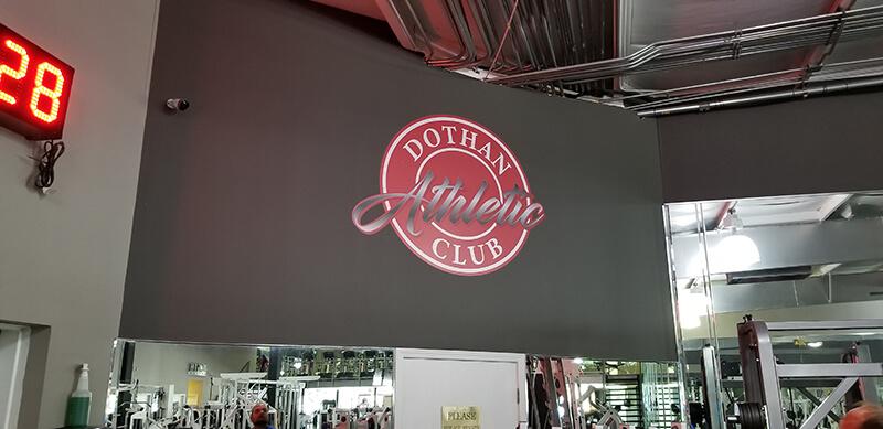 Dothan Antonio club custom decal on the store wall 