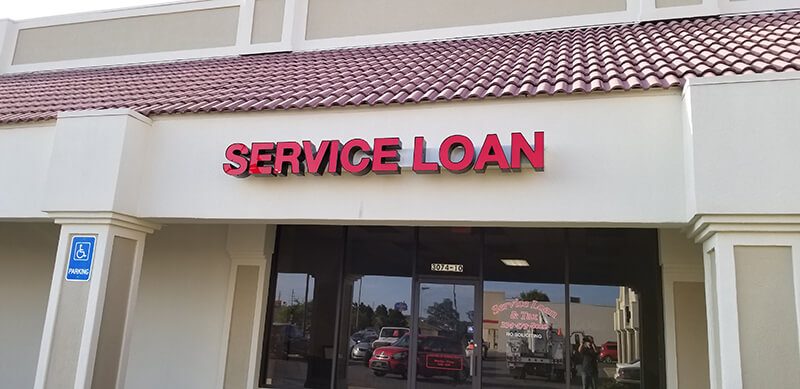 Service Loan sign  on the establishment