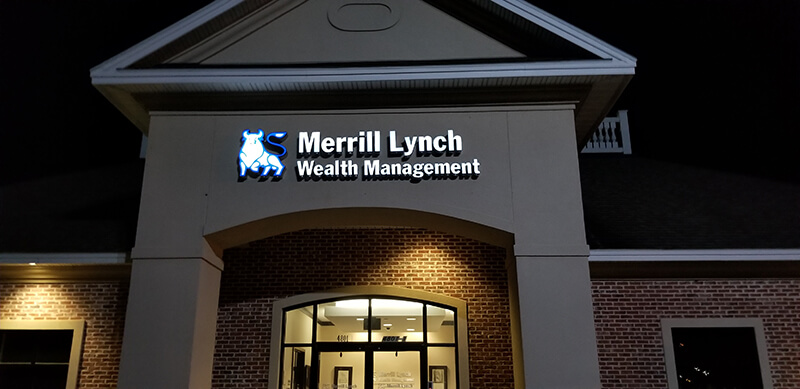 Merrill Lynch Wealth Management signage on the building