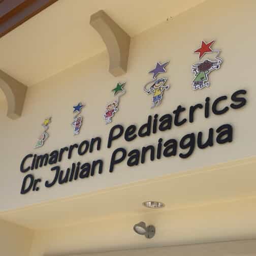 An image of interior signage.