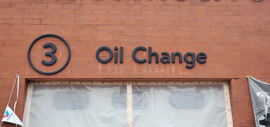 3 Oil Change Sign