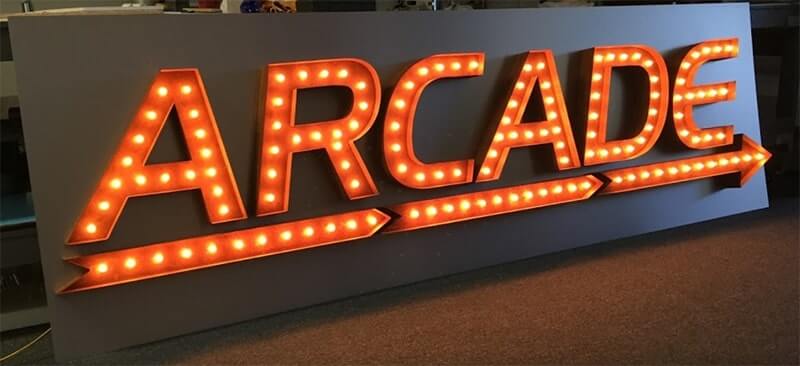 Arcade channel sign on the wall