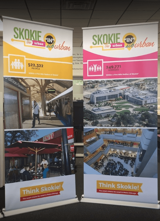 Skokie custom banner with images